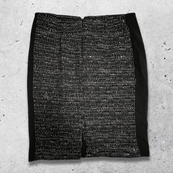 White House Black Market Tweed Pencil Skirt Metallic Black/Blue/Mauve Women’s 14 - Picture 4 of 12